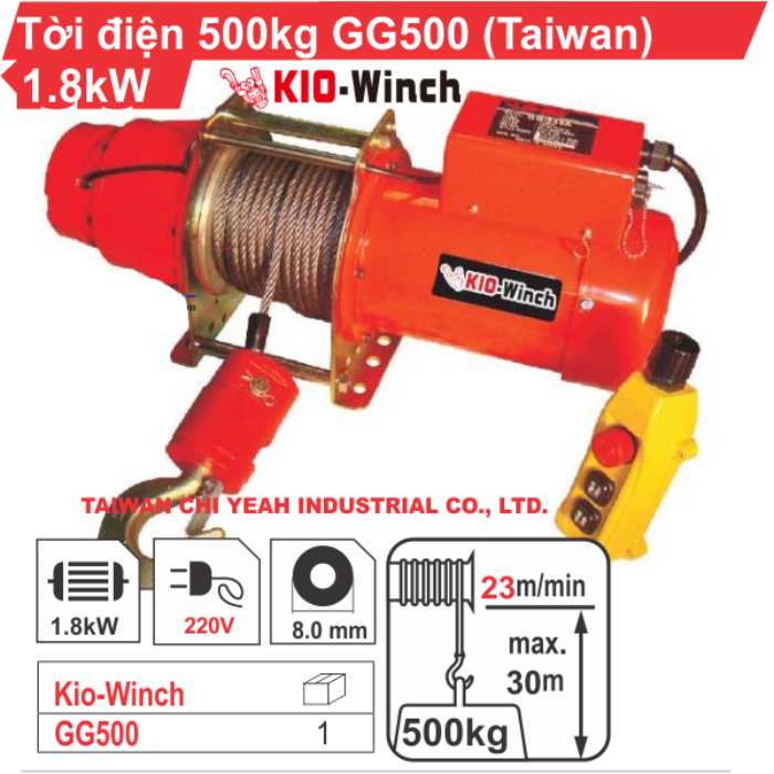 Sản phẩm tời điện Kio Winch mua tại công ty An Việt