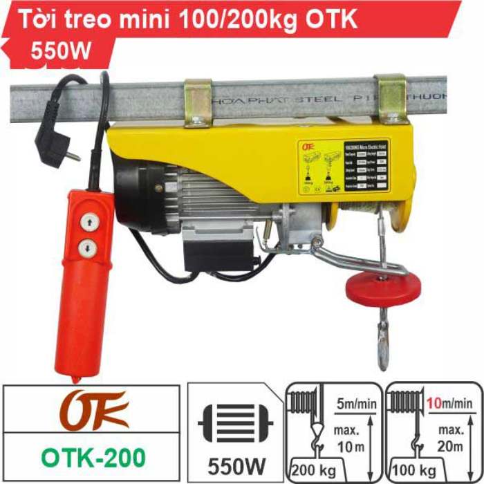 Sản phẩm tời điện mini gia đình thương hiệu OTK