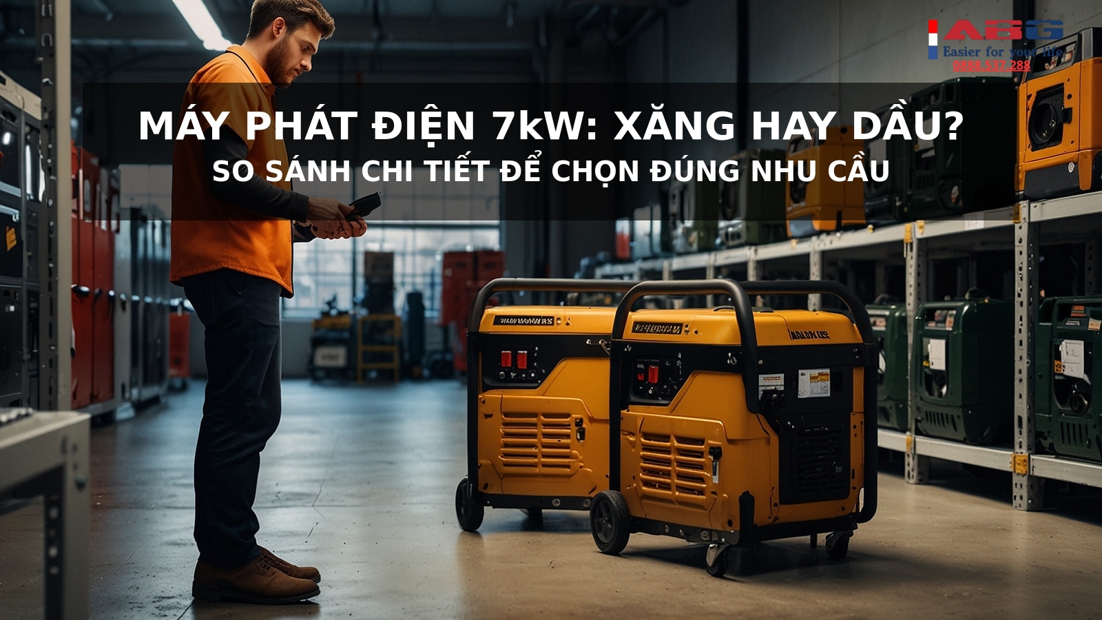 Đánh giá máy phát điện 7kW: Nên chọn chạy xăng hay dầu? 1 Máy phát điện 7kW nên chọn xăng hay dầu