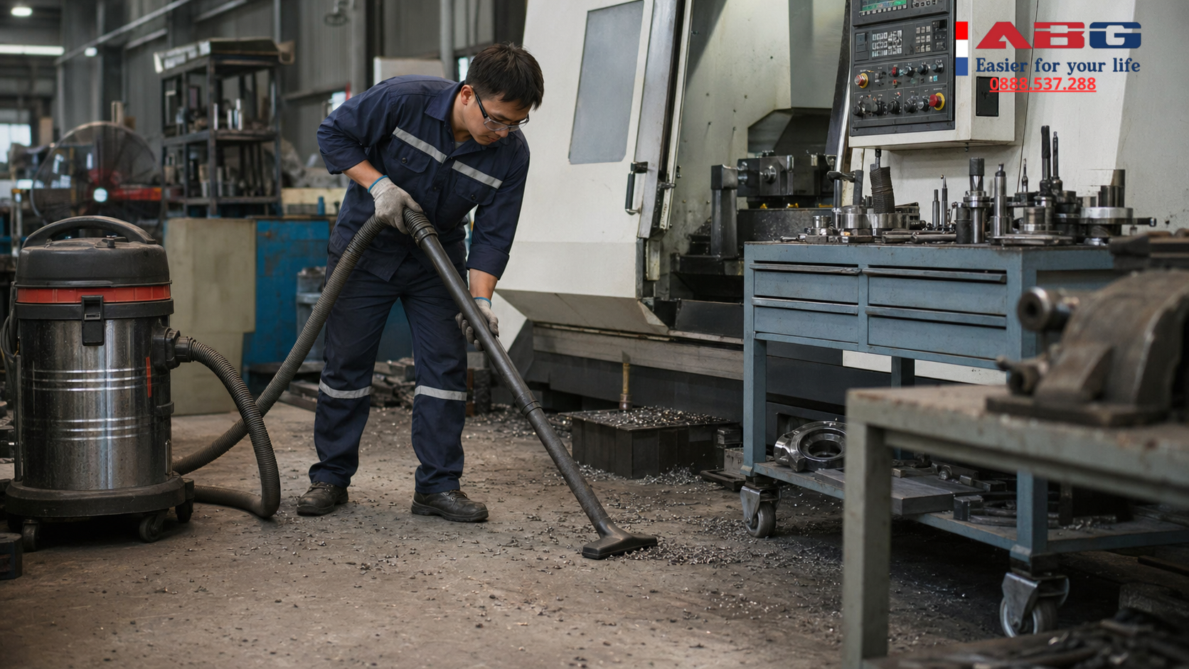 Máy hút bụi công nghiệp cho xưởng cơ khí: chọn theo bụi kim loại và tần suất 1 Máy hút bụi công nghiệp cho xưởng cơ khí theo bụi kim loại