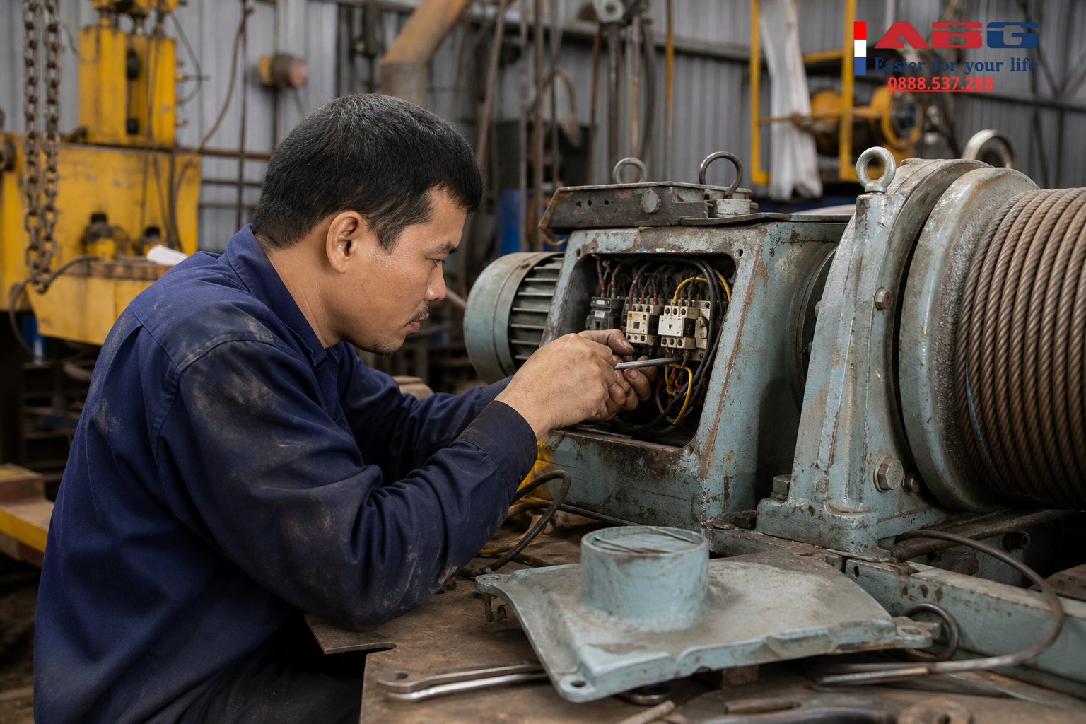 Cách bảo trì tời điện định kỳ – Hướng dẫn A-Z kéo dài tuổi thọ máy 3 bảo trì tời điện